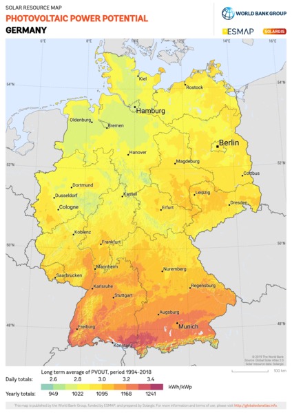 Photovoltaic Electricity Potential, Germany