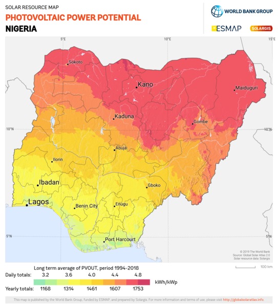 Photovoltaic Electricity Potential, Nigeria