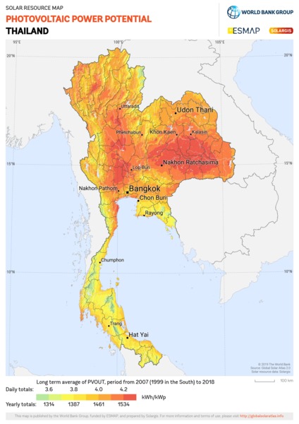 Photovoltaic Electricity Potential, Thailand