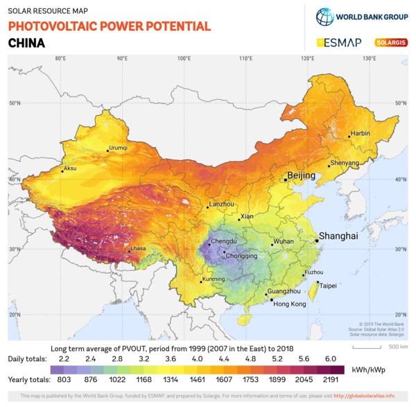 光伏发电潜力, China