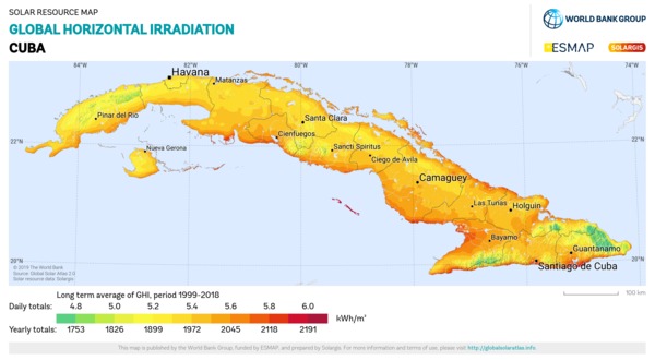 水平面总辐射量, Cuba