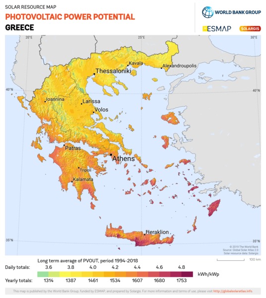 Photovoltaic Electricity Potential, Greece
