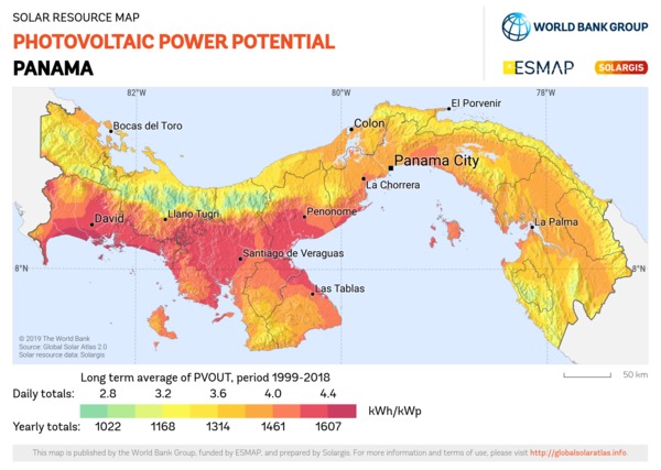 Photovoltaic Electricity Potential, Panama